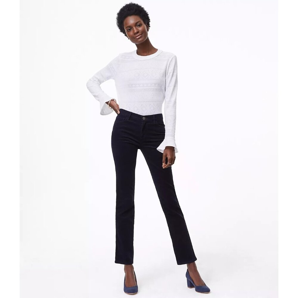 NWT Ann Taylor LOFT Women Petite Size 4 4P Modern Straight Leg Corduroy Pant NEW